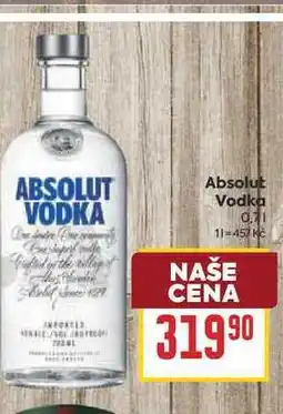 Billa Absolut Vodka nabídka