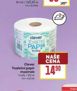 Billa Clever Toaletní papír maxirole 1 role/ 60 m nabídka