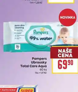 Billa Pampers Ubrousky Total Care Aqua 60 ks nabídka