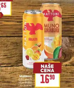 Billa Mattoni 0,51, plech nabídka