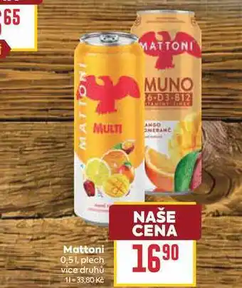 Billa Mattoni 0,51, plech nabídka