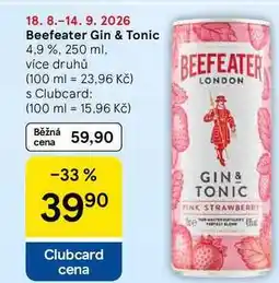 Tesco Beefeater Gin & Tonic 4,9 % nabídka