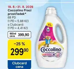 Tesco Coccolino Prací prostředek, 68 PD nabídka