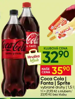 Hruška Coca Cola | Fanta | Sprite nabídka