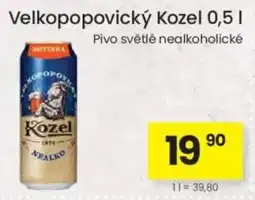Kubík potraviny Kozel světlé nealkoholické nabídka