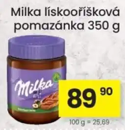 Kubík potraviny Milka lískooříšková pomazánka nabídka