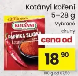 Kubík potraviny Kotányi paprika sladká nabídka