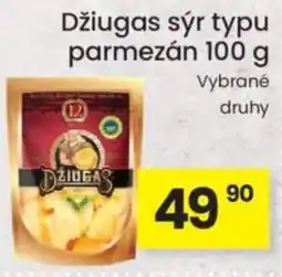 Kubík potraviny Džiugas sýr typu parmezán nabídka
