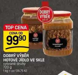 Flop Dobrý výběr hotové jídlo ve skle nabídka