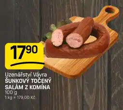 Flop Uzenárství Váyra šunkový točený salám z komína nabídka