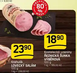 Flop Kostelecké uzeniny řeznická šunka výběrová nabídka