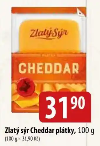 Zlatý sýr Cheddar plátky