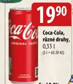 Bala Coca-Cola, různé druhy nabídka