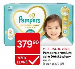 Tesco Pampers premium care Dětské pleny, 44 ks nabídka