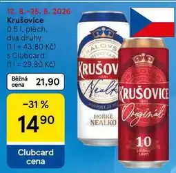 Tesco Krušovice, 0.5 l, plech nabídka