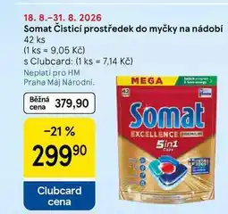 Tesco Somat Čisticí prostředek do myčky na nádobí, 42 ks nabídka