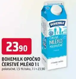Trefa BOHEMILK OPOČNO ČERSTVÉ MLÉKO 1l polotučné, 1,5% nabídka