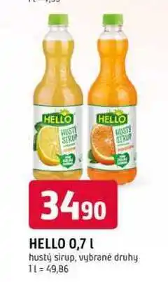 Trefa HELLO 0,7l hustý sirup nabídka