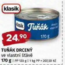 Trefa klasik TUŇÁK DRCENÝ ve vlastní šťávě nabídka