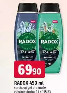 Trefa RADOX 450 ml sprchový gel pro muže vybrané druhy nabídka