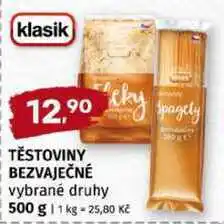 Trefa klasik TĚSTOVINY BEZVAJEČNÉ vybrané druhy nabídka