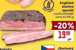 Billa Anglická slanina speciál z pultu lahůdek cena za nabídka
