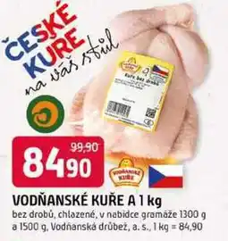 Trefa VODŇANSKÉ KUŘE A 1 kg bez drobů, chlazené, v nabídce gramáže 1300 g a 1500 g nabídka