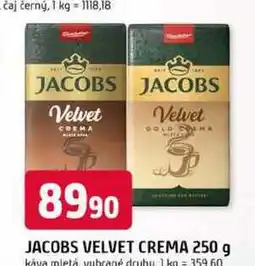 Trefa JACOBS VELVET CREMA 250 g káva mletá vybrané druhy nabídka