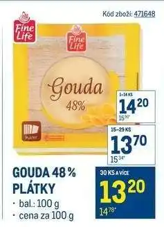 Makro Gouda 48% plátky nabídka