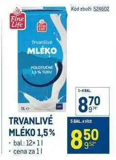 Makro Trvanlivé mléko 1,5 nabídka