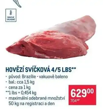 Hovězí svíčková 4/5 lbs