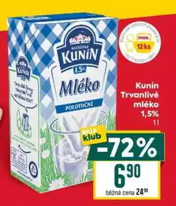Billa Kunín Trvanlivé mléko 1,5% nabídka