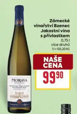 Billa Zámecké vinařství Bzenec Jakostní vína s přívlastkem nabídka