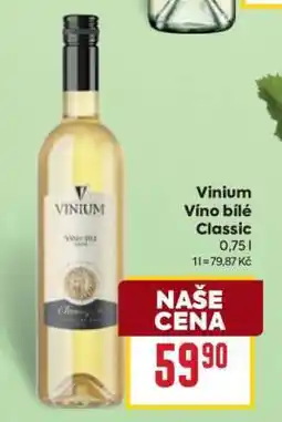Billa Vinium Vino bílé Classic nabídka