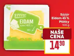 Billa Sýýýr Eidam 45% Plátky nabídka