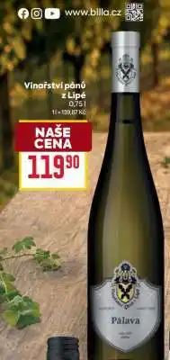 Billa Vinařství pánů z Lipé nabídka