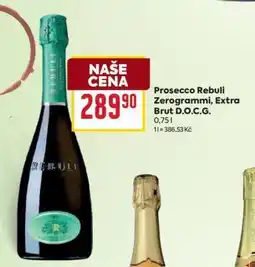 Billa Prosecco Rebuli Zerogrammi, Extra Brut D.O.C.G nabídka
