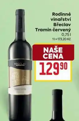 Billa Rodinné vinařství Břeclav Tramín červený nabídka