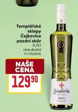 Billa Templářské sklepy Čejkovice pozdní sběr nabídka
