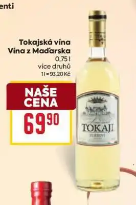 Billa Tokajská vína vína z Maďarska nabídka