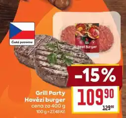 Billa Grill Party Hovězí burger nabídka