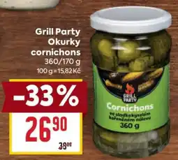 Billa Grill Party Okurky cornichons nabídka