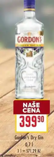 Billa Gordon’s Dry Gin nabídka