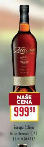 Billa ZACAPA SOLERA nabídka