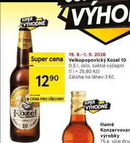 Tesco Velkopopovický Kozel 10 nabídka