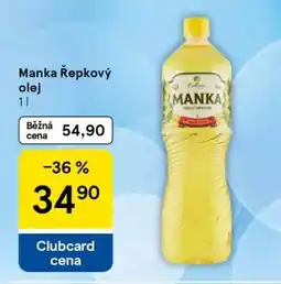 Tesco Manka Řepkový olej nabídka