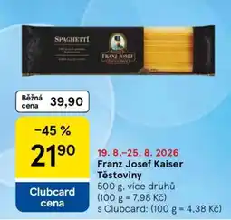 Tesco Franz Josef Kaiser Těstoviny nabídka