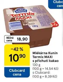 Tesco Mlékárna Kunín Termix MAXI s příchutí kakao nabídka