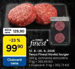 Tesco Tesco Finest Hovězí burger nabídka