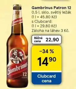 Tesco Gambrinus Patron 12 nabídka